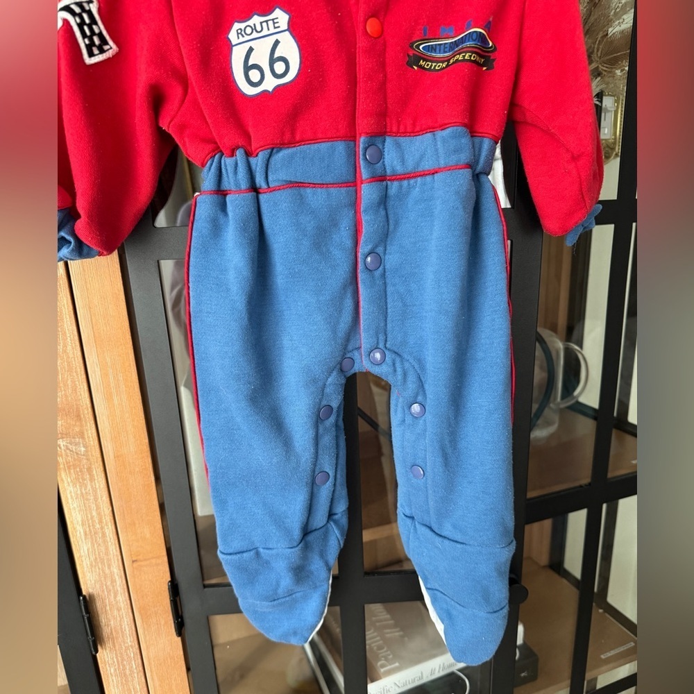 Vintage Race Car Driver nascar coverall jumpsuit baby boy route 66 patches 23 - Picture 6 of 11